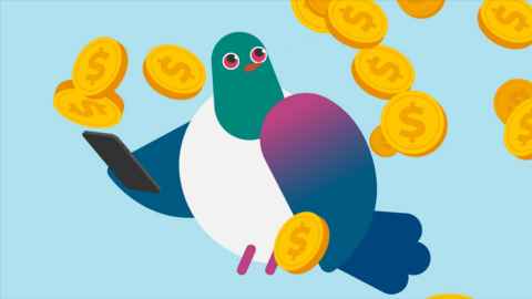 Lou the kereru illustration