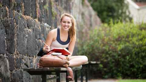 Young woman studying